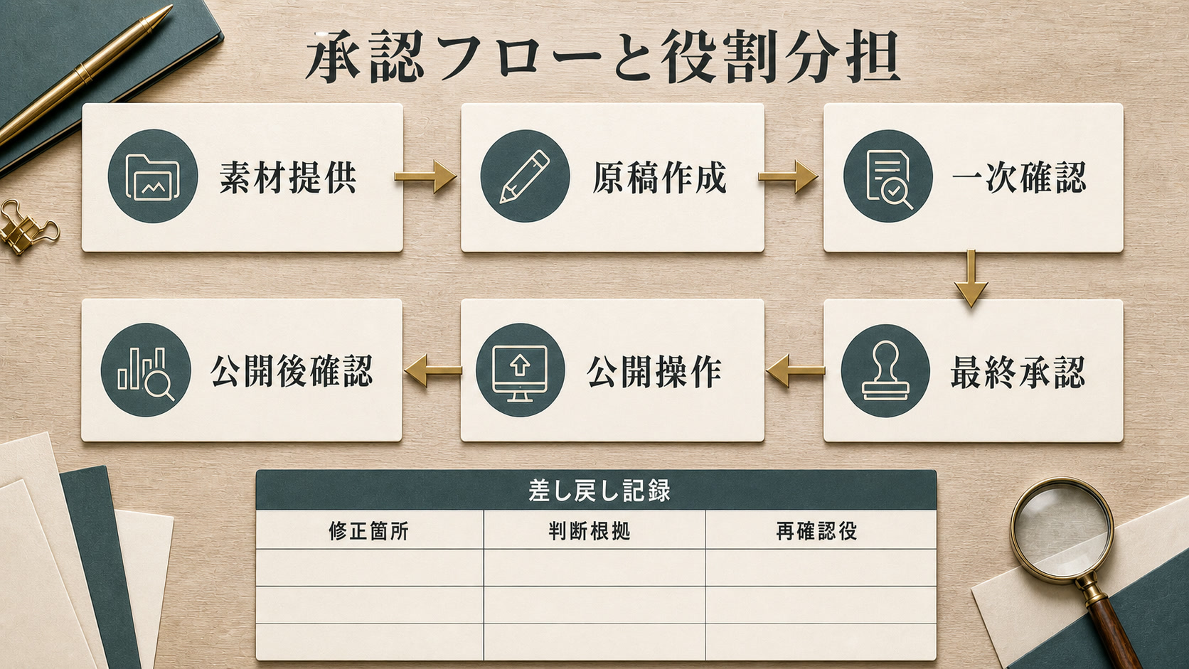 承認フローと役割分担の設計の図解